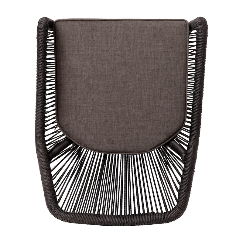 Woven Indoor/Outdoor Stacking Club Chairs - Cushions-Set of 2 - 22"W x 27"D x 31.25"H