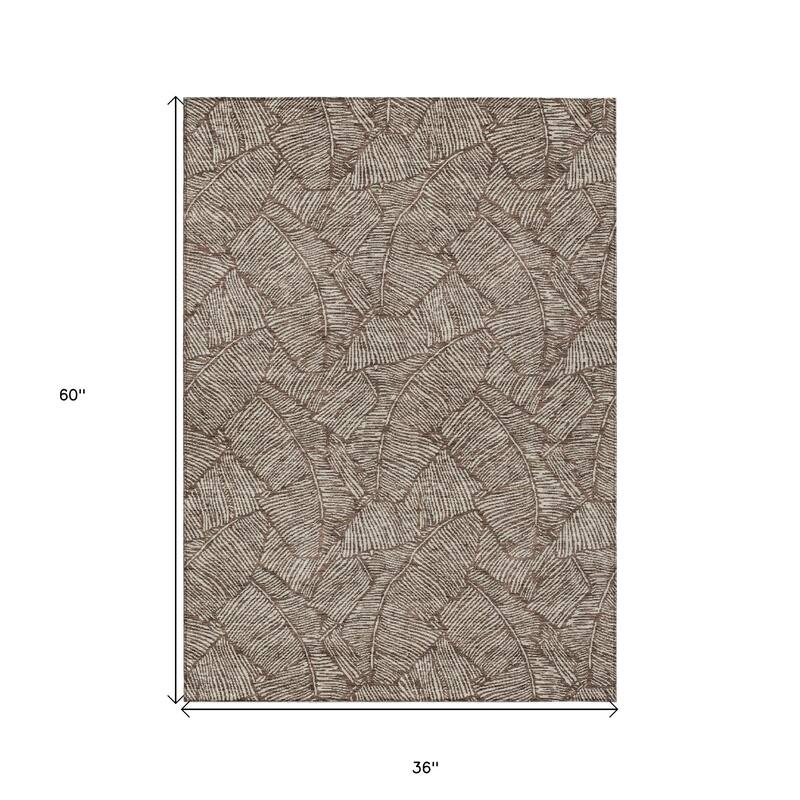 HomeRoots Floral Transitional Rectangle Outdoor Rug