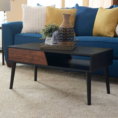 Retro Coffee Table in Black and Hickory