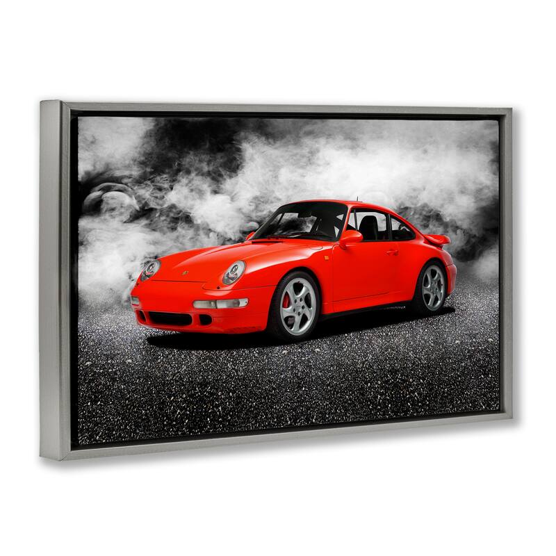 Stupell Bold Red Sports Car Framed Floater Canvas Wall Art Design By Mark Rogan