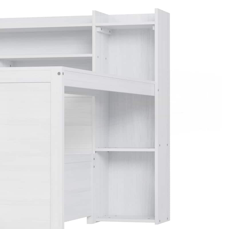 Wooden Twin Size Daybed with Storage Shelves