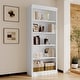 preview thumbnail 1 of 17, 83.4" Tall Wood Bookcase, 5-Tier Bookshelves with Adjustable Storage Shelves, Storage Shelves for Living Room,Home Office White