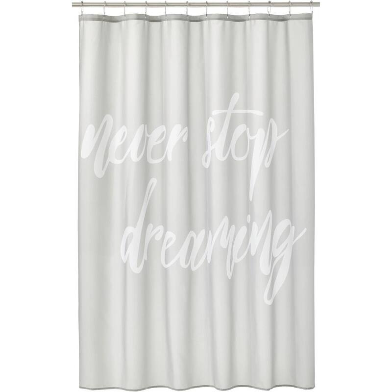 Decorative Fabric Shower Curtain 72" x 72" - White/Stone Grey