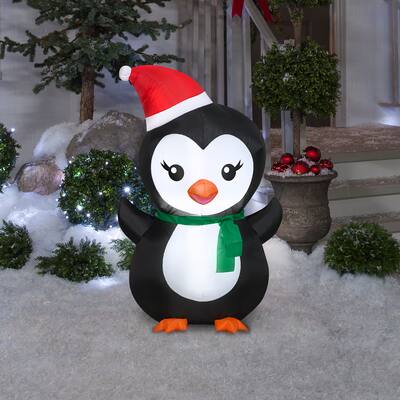 Gemmy Christmas Inflatable Penguin, 3.5 ft Tall