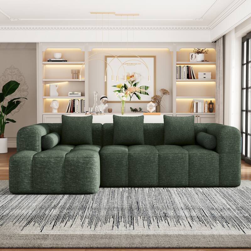 Free Combined Modular Sofa Couch with Deep Seating and Side Pockets