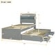 preview thumbnail 3 of 7, Twin XL Size Platform Bed with LED Headboard, Storage Bed with Charging Station, Trundle and 2 Drawers, Subdued Gray