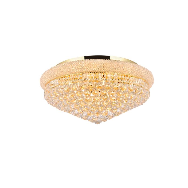 Elegant Lighting Gold 28-inch Royal Cut Crystal Clear Flush Mount