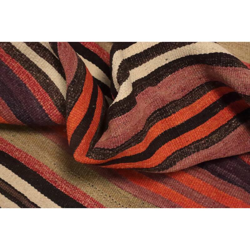 Hand Woven Oriental 100% Wool Carpet Southwestern Tribal Multi-Colored Kilim Area Rug - 7' 10'' X 4' 7''