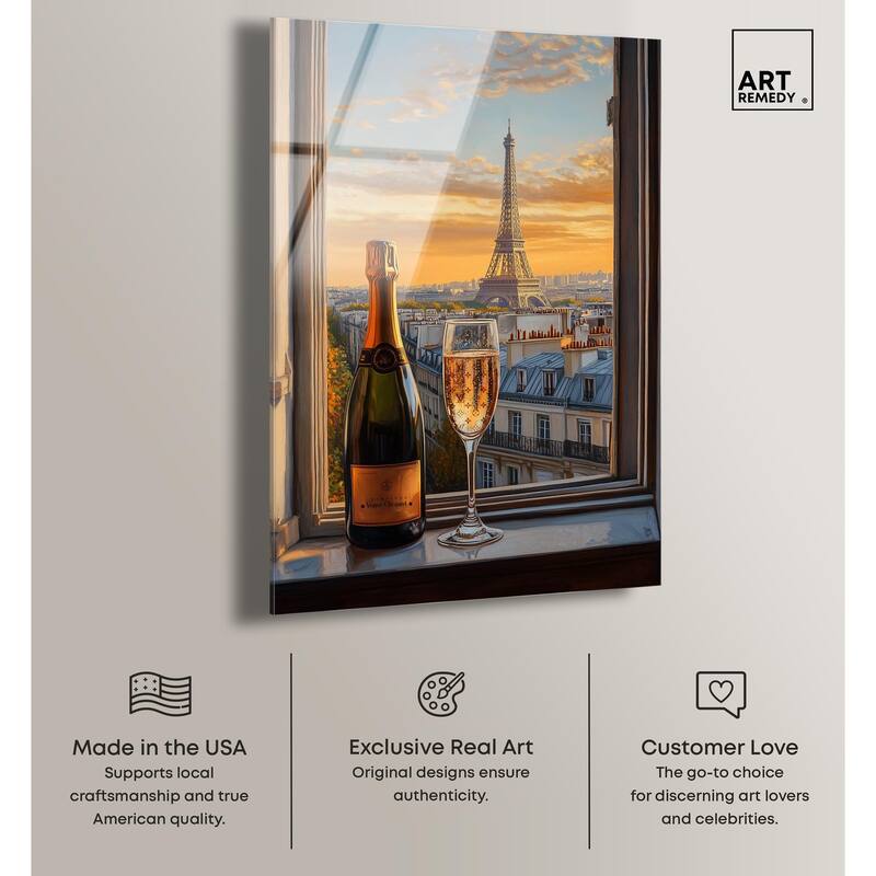 Classy Drink in Paris Acrylic by Art Remedy, Ready to Hang