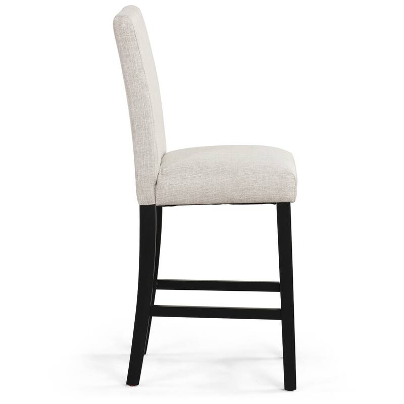 Ubaid Upholstered Counter Stool with Solid Wood Frame (Set of 2)