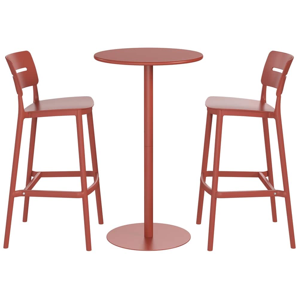 Frond and Form 2-Person Outdoor Round Dining Set Bar Height