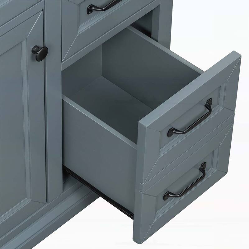 Freestanding Vanity Set with 2 Tip-out Drawers, Soft Close Door Hinges