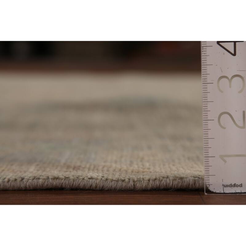 Earth Tone Oushak Vegetable Dye Turkish Rug Hand-Knotted Wool Carpet - 6'1"x 8'8"