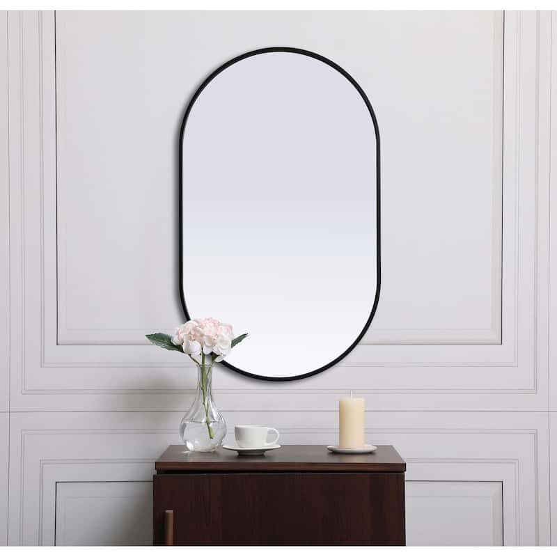 Indigo Home Metal Frame Oval Mirror 24x40 Inch