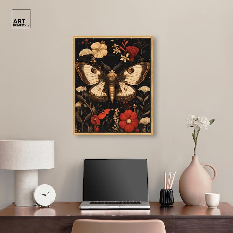 Flying Moth Canvas by Art Remedy