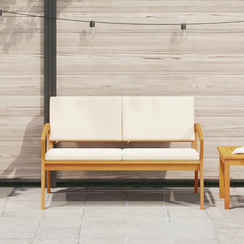 vidaXL Garden Bench with Cushions 115x70x72 cm Solid Wood Acacia - 27.6 x 45.3 x 28.3