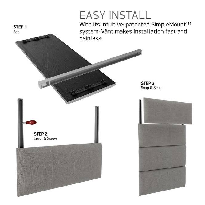Vant Upholstered Headboards- Charcoal Grey - 30 Inch - Set of 4 panels