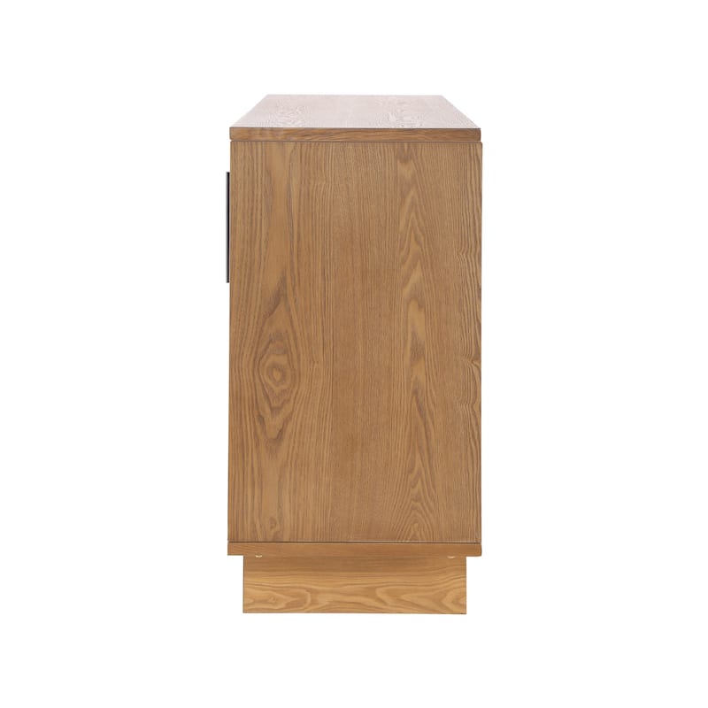 Christopher Knight Home - Lyra 59" Modern Sideboard Storage Cabinet with 4 Doors - Ash Veneer & MDF with Metal Handles