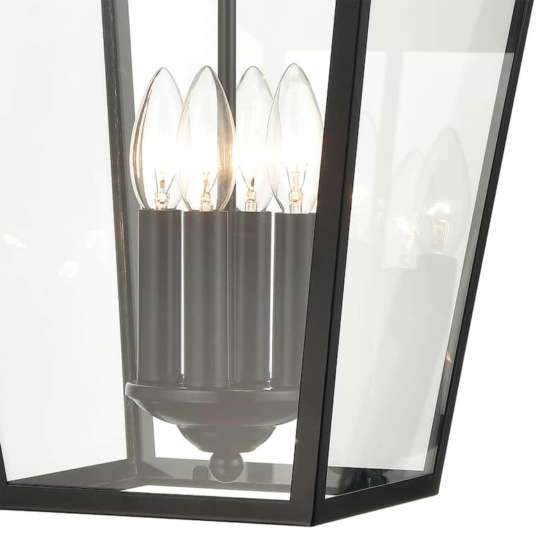 Elk Home Main Street Black With Clear Glass 4 Light Hanging