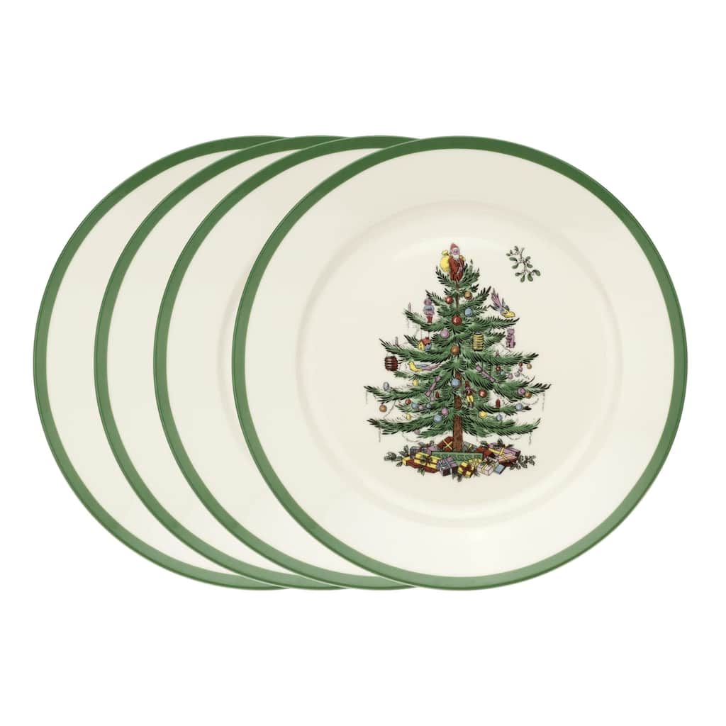 Spode Set of 4 Christmas Tree Plates