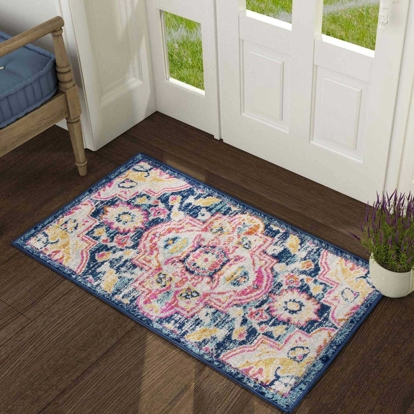 Boho Floral Multicolor Area Rug. Opens flyout.