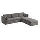 preview thumbnail 170 of 179, Mia Oversized Modular Sectional Fabric Sofa Grey-5 Pieces