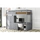 preview thumbnail 6 of 15, Gray Twin Size Twin Size Pine Wood Loft Bed with Wardrobe, Desk, and Storage Drawers