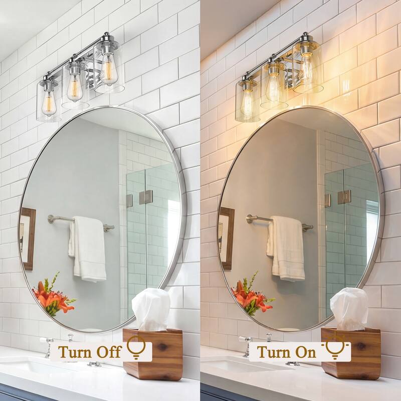 Bathroom Vanity Light,Wall Sconce Lamp Over Mirror with Clear Glass Shade