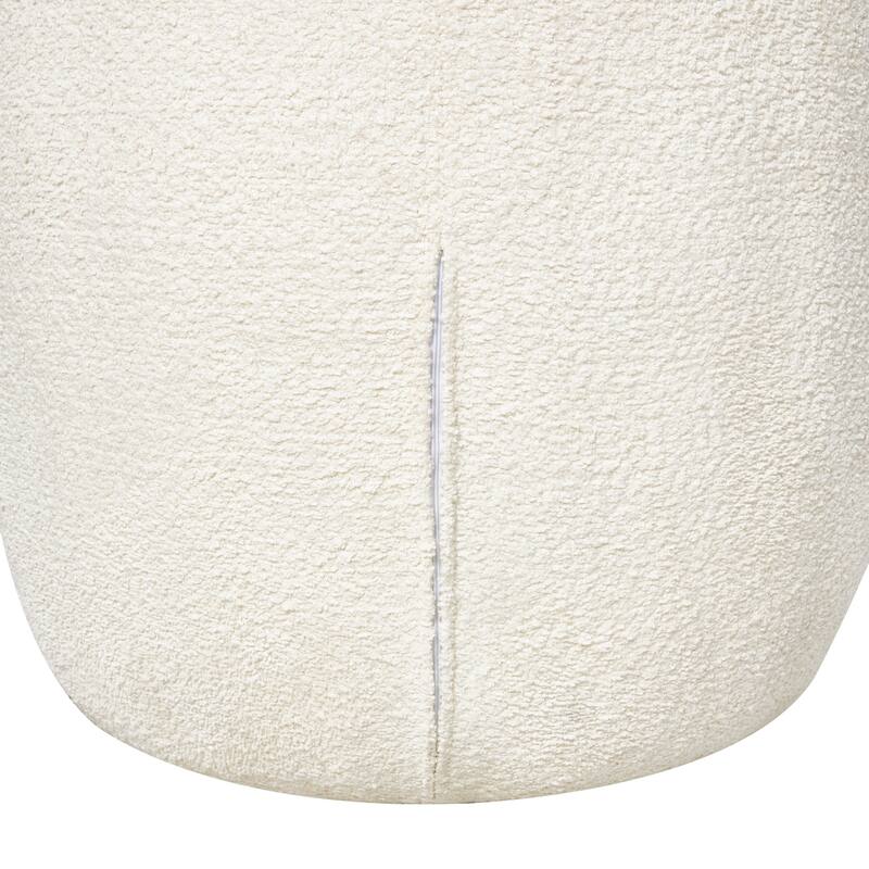 Polyester Rounded Barrel Accent Chair - White - Roche River Decor - 29"W x 30"L x 28"H