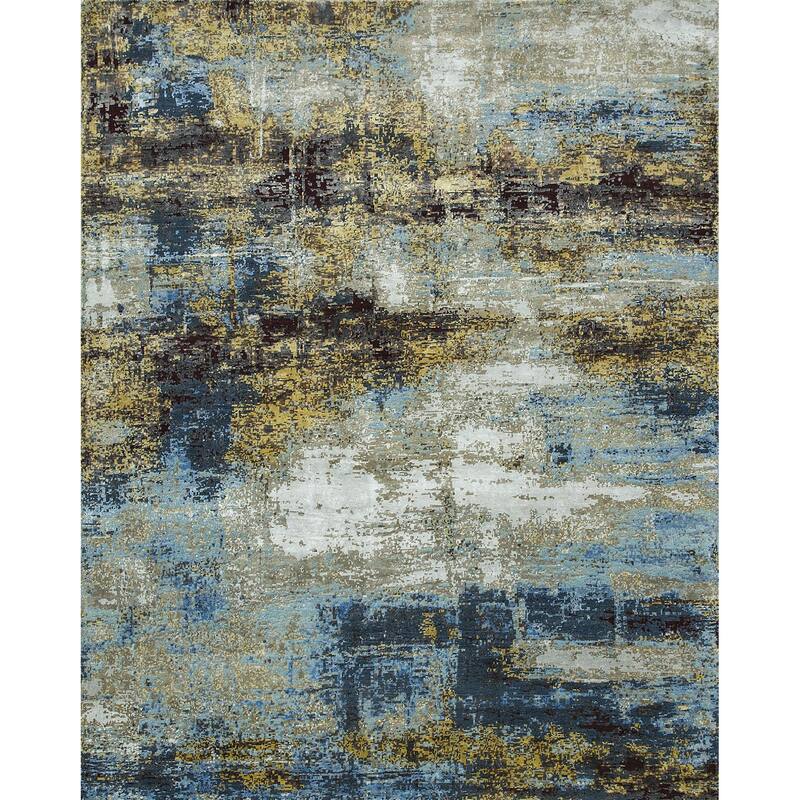 HomeRoots Abstract Contemporary Rectangle Area Rug - 120.00 in. x 96.00 in. x 0.25 in.