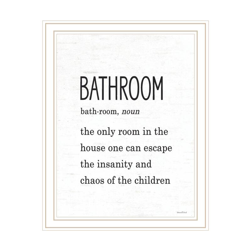 TrendyDecor4U Contemporary "Bathroom Escape" Framed Print Wall Art - White