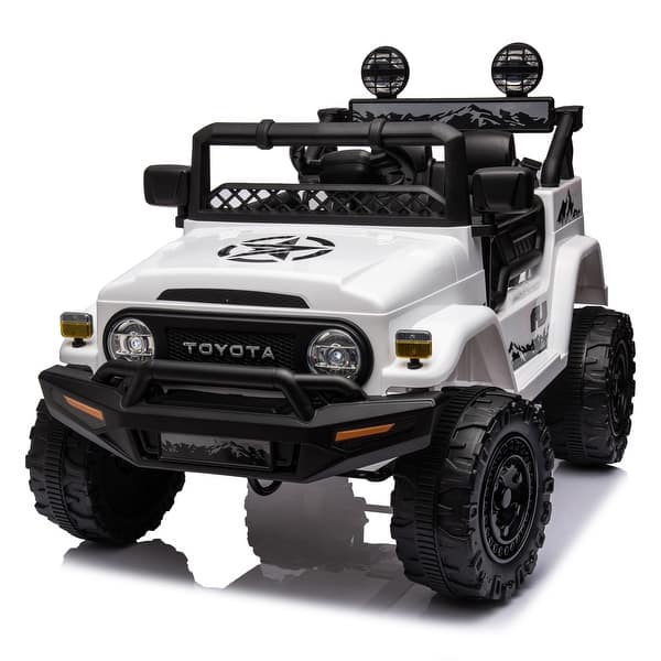 slide 2 of 80, Licensed TOYOTA FJ Cruiser,12V Kids ride on car 2.4G W/Parents Remote Control,electric car for kids,Three speed adjustable White