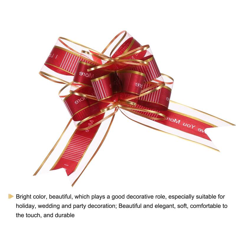 10pcs Large Pull Bow Love You Gift Wrapping Bows Ribbon Organza