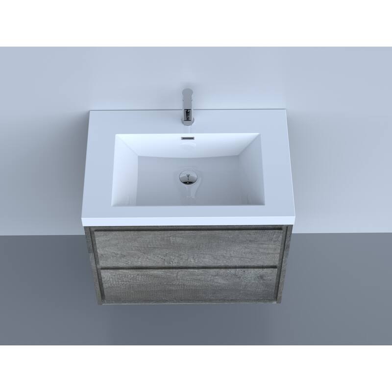 Sage 30“ wall mounted bathroom vanity with single basin acrylic top