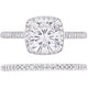 preview thumbnail 8 of 8, 2ct TGW Cushion-Cut Moissanite and 1/3ct TDW Diamond Bridal Ring Set in 14k White Gold by Miadora