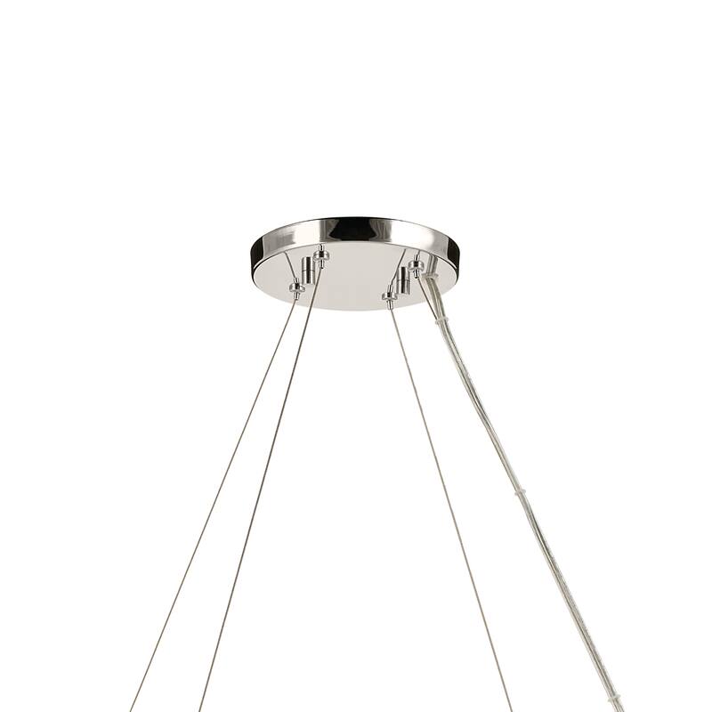 Harpin 37.75 Inch 6 Light Chandelier with Clear Glass in Polished Nickel