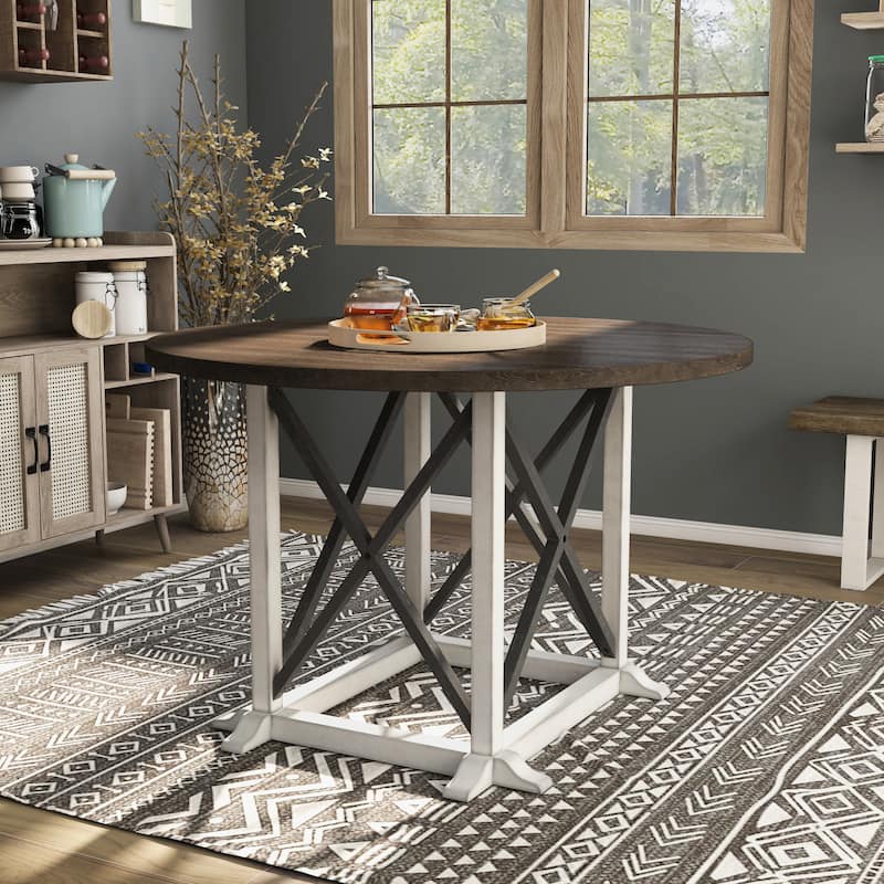 McFarlane Farmhouse Dark Walnut 47-inch Dining Table by Furniture of America - Dark Walnut