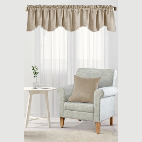 Peralta Jacquard Chenille Window Valance and Pillow Shell Set