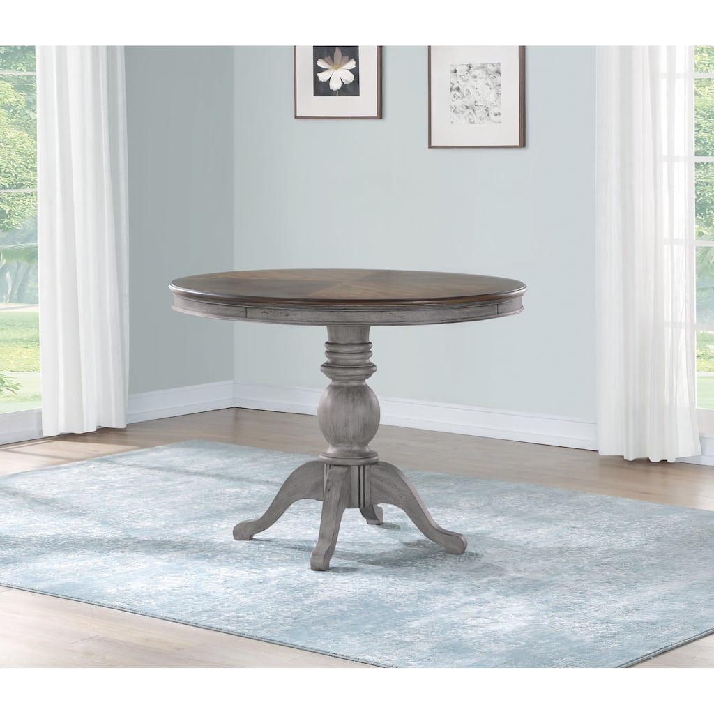 Plymouth Gray Wood Round Counter Table - 50" x 36" x 50"