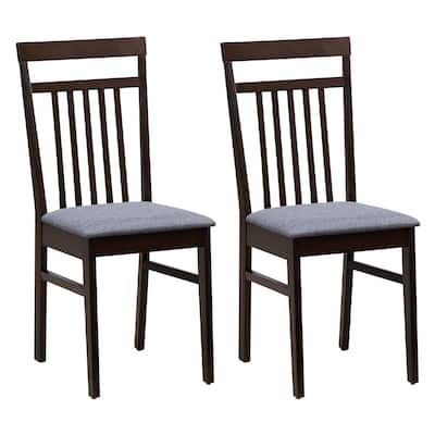 Gymax Upholstered Dining Chair Set of 2 Kitchen Armless Padded w/