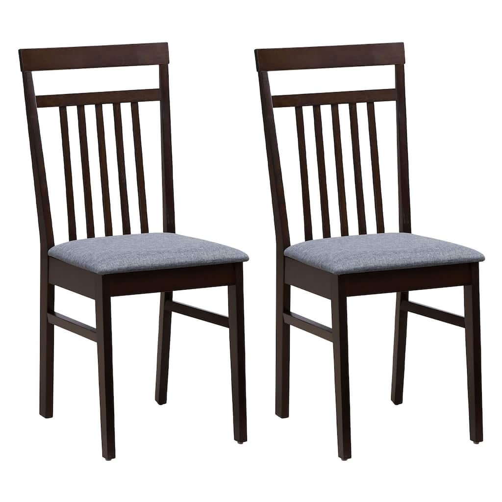 Gymax Upholstered Dining Chair Set of 2 Kitchen Armless Padded w/