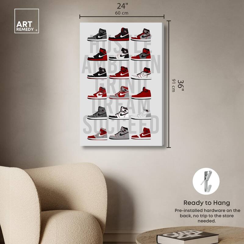 Ambition Grind Sneakers Canvas by Art Remedy, Gallery Wrapped