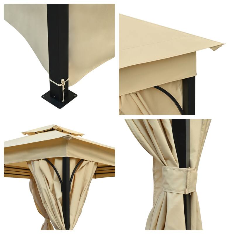 Patio Gazebo with Mosquito Netting and Privacy Screens for Backyard