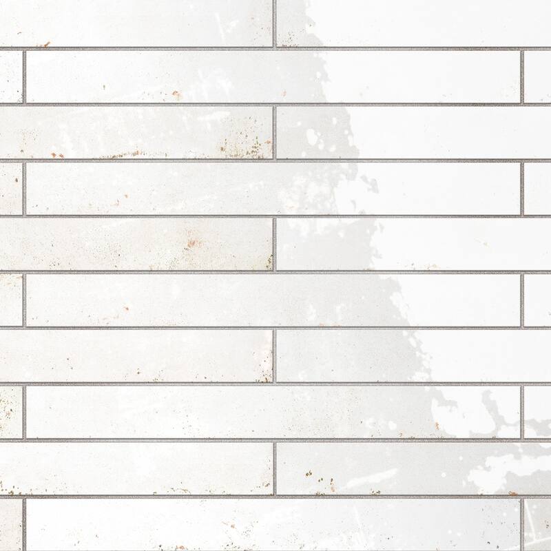 Merola Tile Scottsdale White 1-7/8" x 17-3/4" Porcelain Floor and Wall Tile