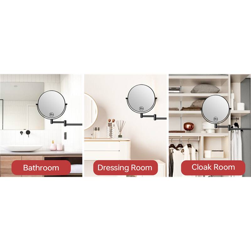 8" 1x/10x Magnifying Double Sided Wall Mounted Makeup Mirror