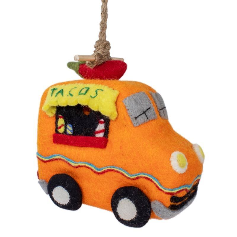 Handmade Wild Woolies Felt Birdhouse (Nepal) - Taco Truck - Transitional/Bohemian & Eclectic