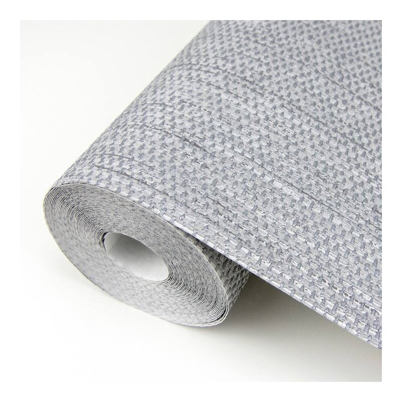 Advantage Cahaya Silver Woven Wallpaper - 21 x 396 x 0.025
