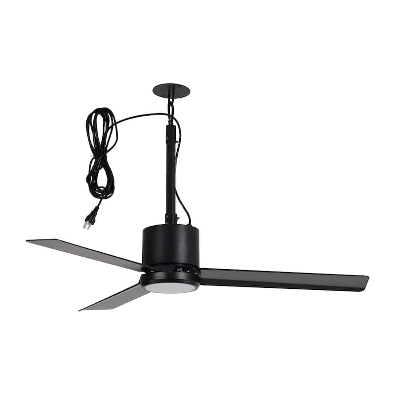 42" Indoor/Outdoor Black Plug-In Ceiling Fan with LED Light
