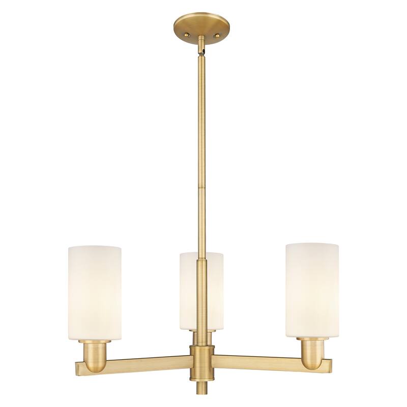 Innovations Lighting Endless Possibilities Arcadia - Clymer - 3 Light 26" Stem Hung Chandelier - Brushed Brass/Matte White