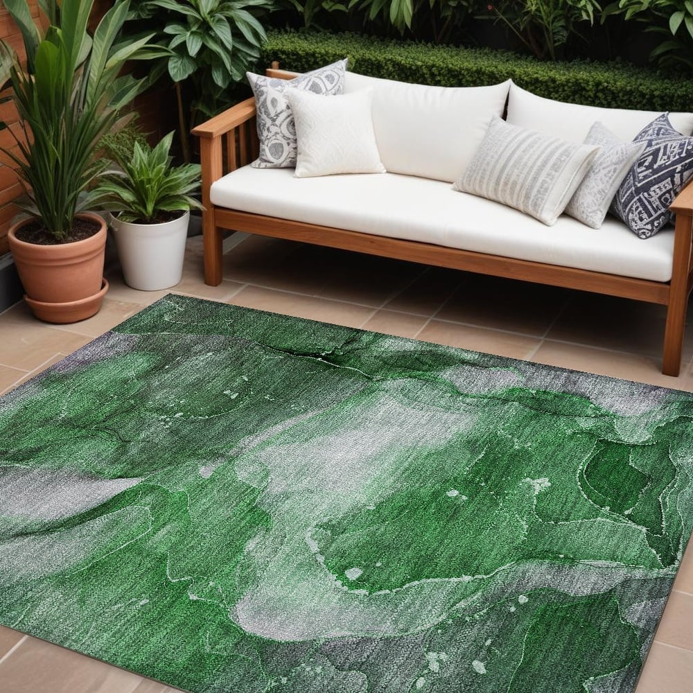 Fari Artistic Abstract Weather Resistant Classic Meets Modern Outdoor Rug